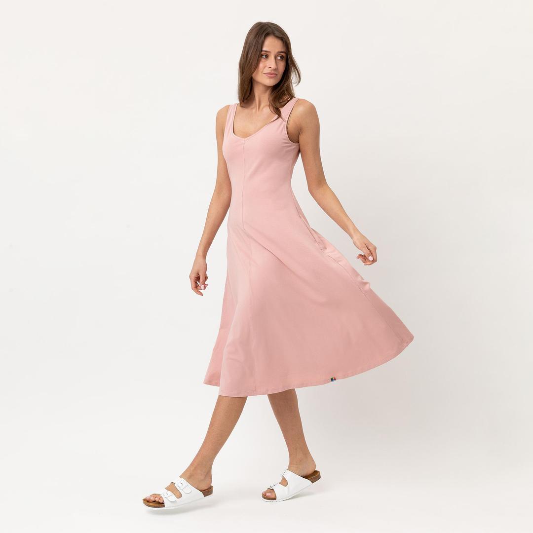 sukienki pudrowy róż